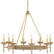 Vichy 8 Light 35.5 inch Contemporary Gold Leaf and Contemporary Gold Chandelier Ceiling Light, Suzanne Duin Collection