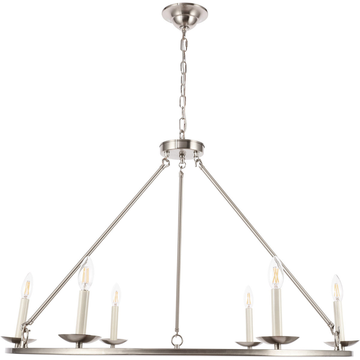 Jeannette 6 Light 36 inch Burnished Nickel Chandelier Ceiling Light