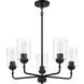 Stowe 5 Light 23 inch Flat Black Chandelier Ceiling Light