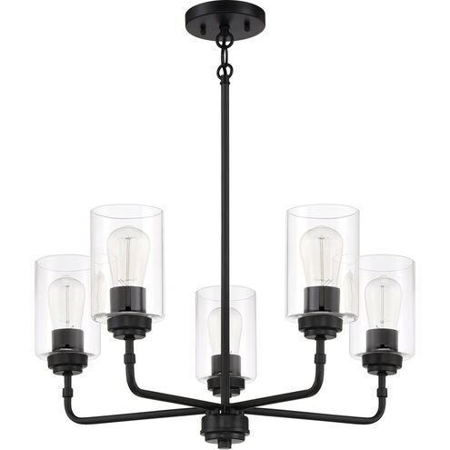 Stowe 5 Light 23 inch Flat Black Chandelier Ceiling Light