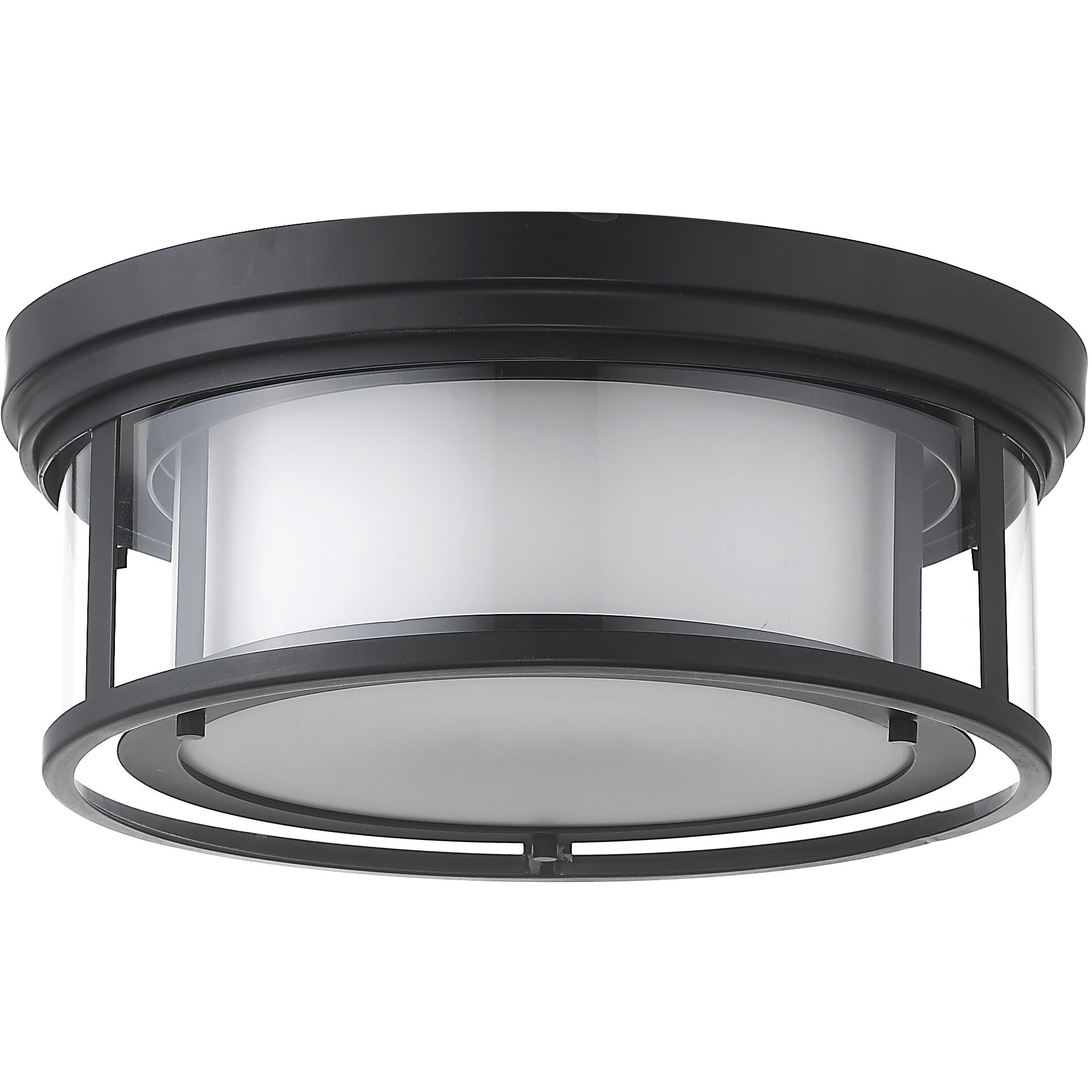 Willow 3 Light 16 inch Matte Black Flush Mount Ceiling Light