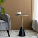 Aluminum 16 inch Gold and Black Side Table