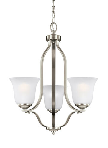 Emmons 3 Light 19.5 inch Brushed Nickel Chandelier Ceiling Light