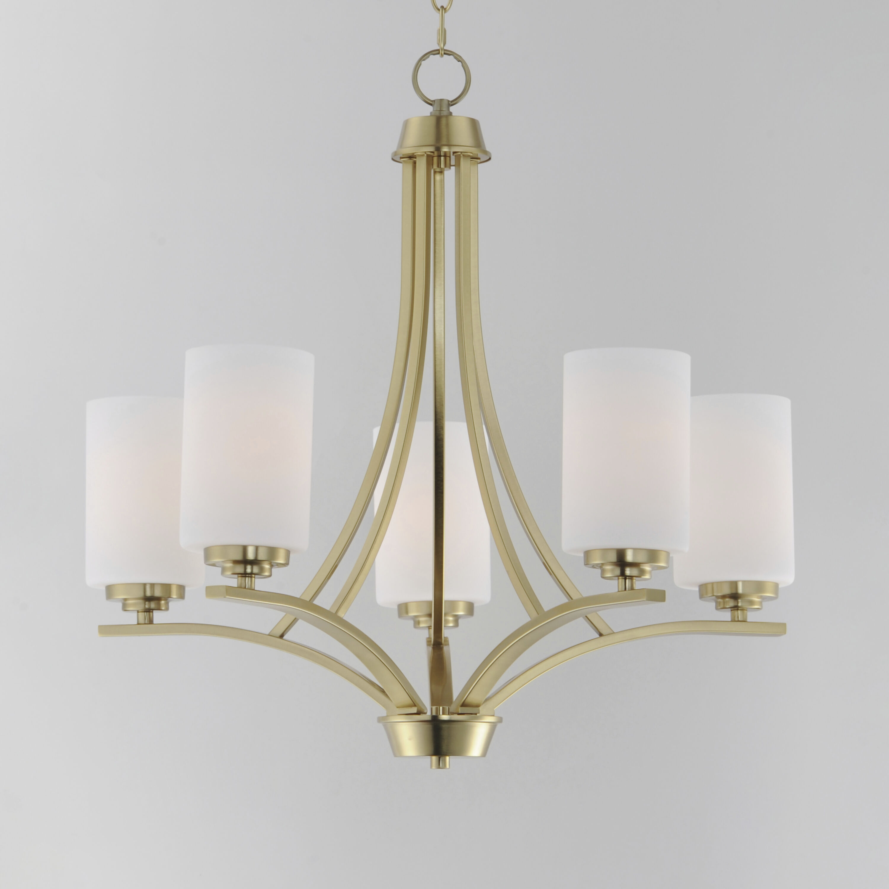 Deven 5 Light 24 inch Satin Brass Single-Tier Chandelier Ceiling Light