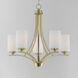 Deven 5 Light 24 inch Satin Brass Single-Tier Chandelier Ceiling Light