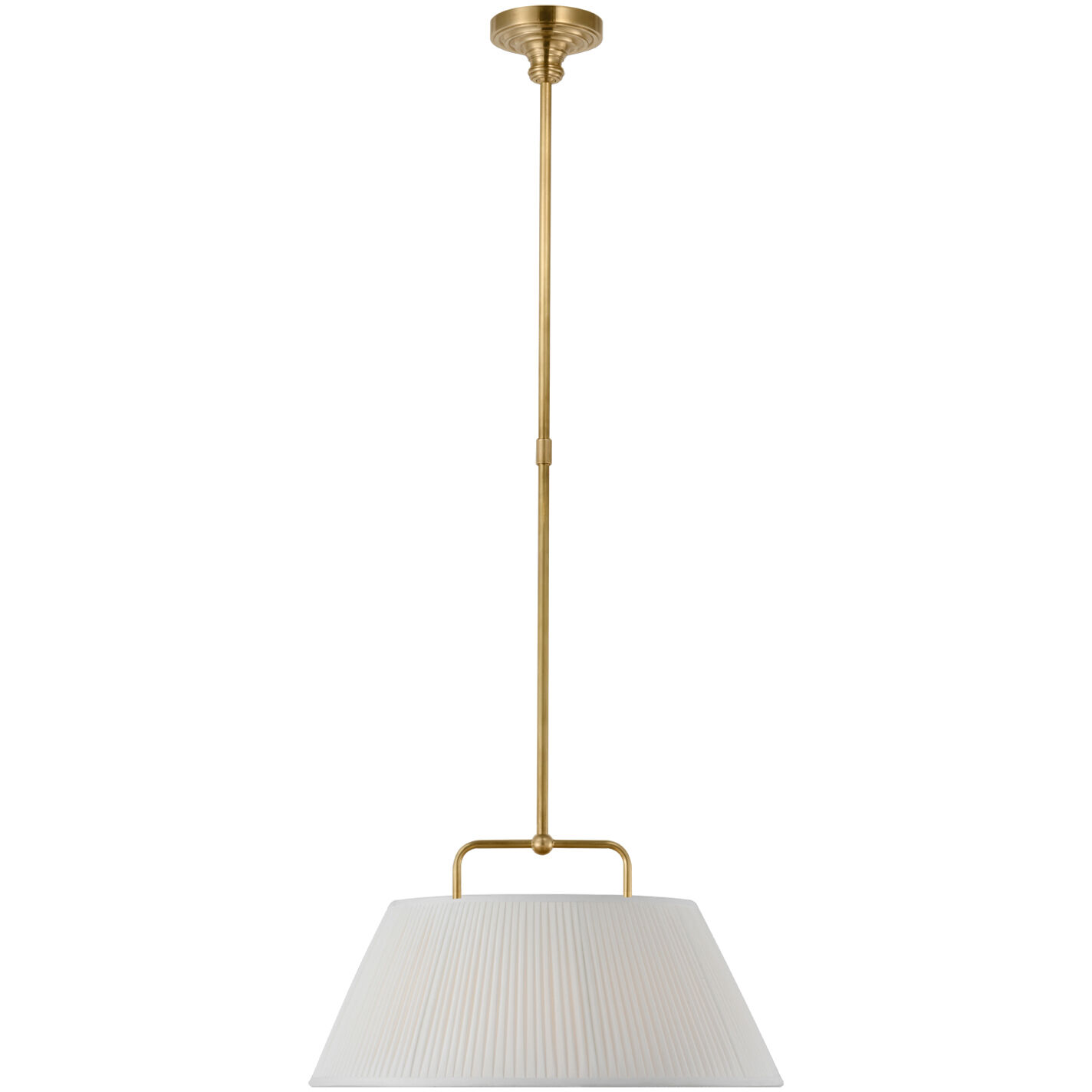 Amber Lewis Serrato LED 14 inch Hand-Rubbed Antique Brass Hanging Shade Ceiling Light