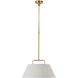 Amber Lewis Serrato LED 14 inch Hand-Rubbed Antique Brass Hanging Shade Ceiling Light