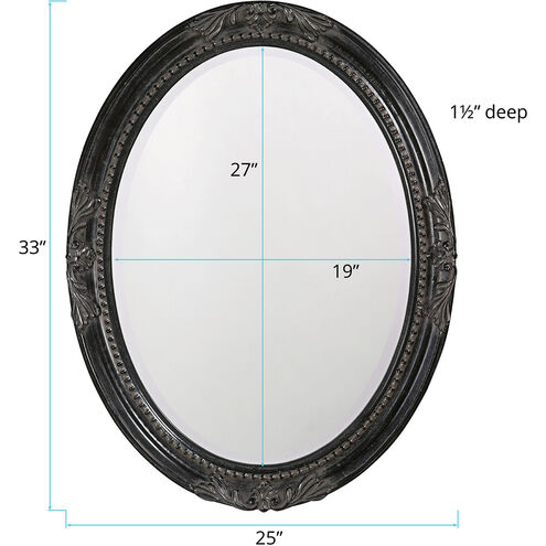 Queen Ann 33 X 25 inch Antique Black Wall Mirror