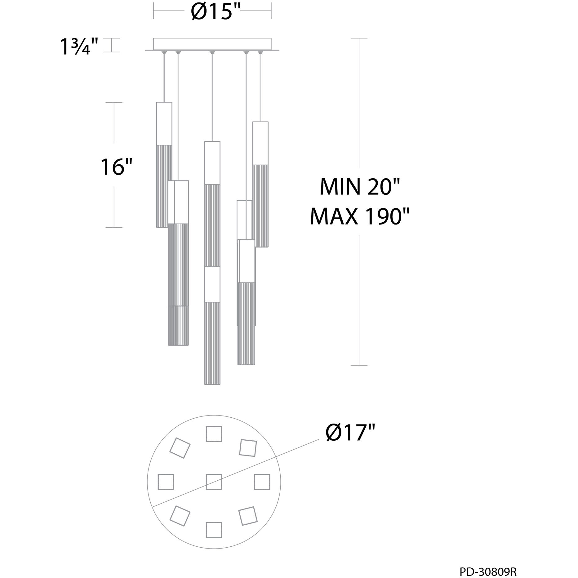Cinema LED 17 inch Aged Brass Indoor Hanging Lighting Ceiling Light