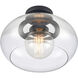 Clement 1 Light 13 inch Matte Black Semi Flush Mount Ceiling Light