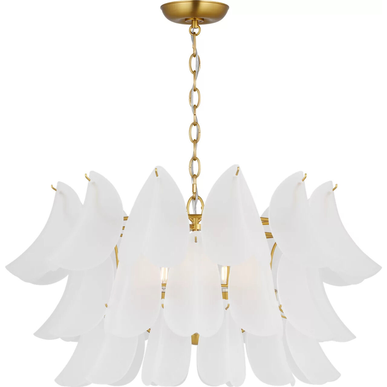 C&M by Chapman & Myers Chloe 5 Light 31.75 inch Burnished Brass Chandelier Ceiling Light