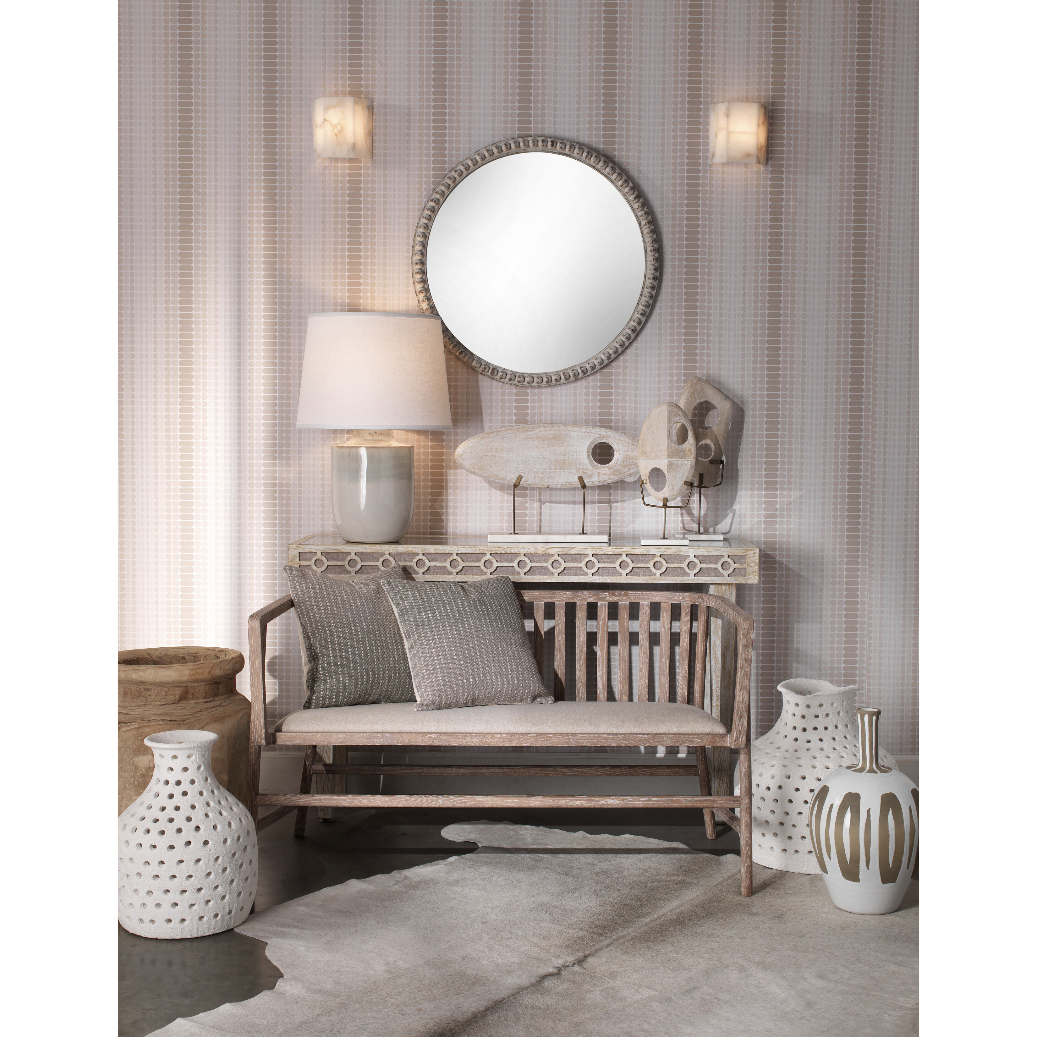 Borealis Tall 1 Light 8 inch Alabaster Wall Sconce Wall Light, Hexagon