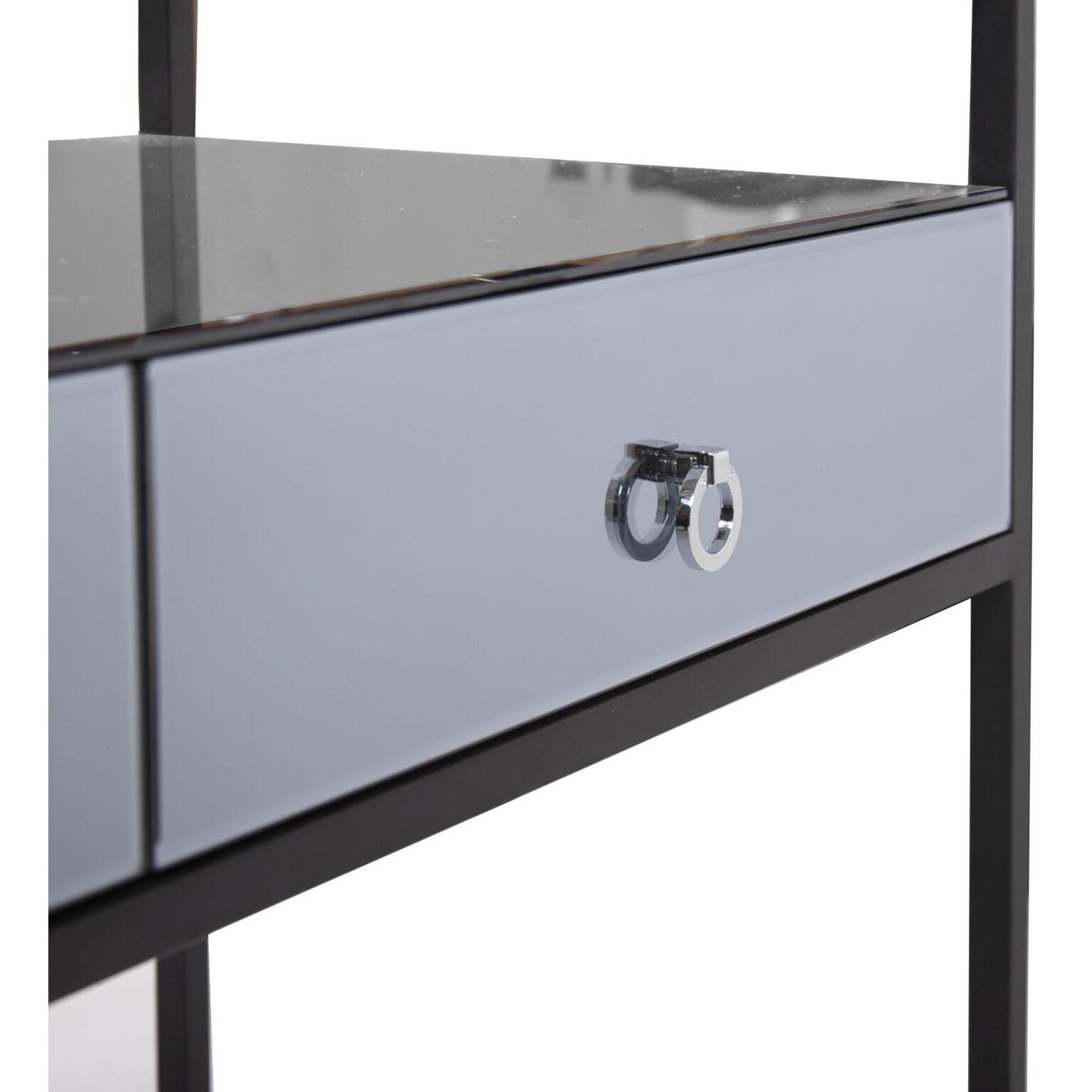 Metro 44 inch Smoked Gray and Black Console Table