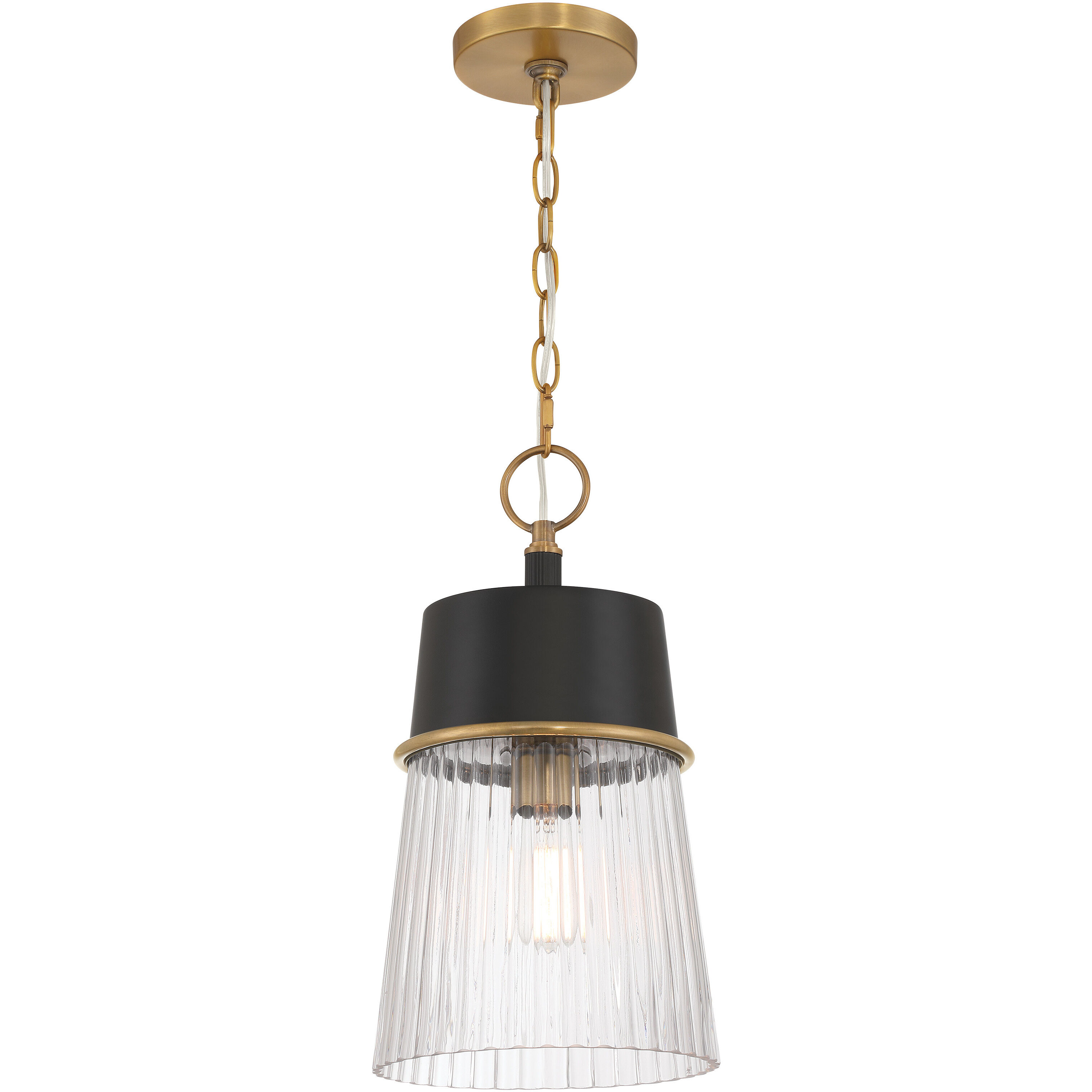Stamford 1 Light 9 inch Legacy Brass and Dark Matte Black Pendant Ceiling Light