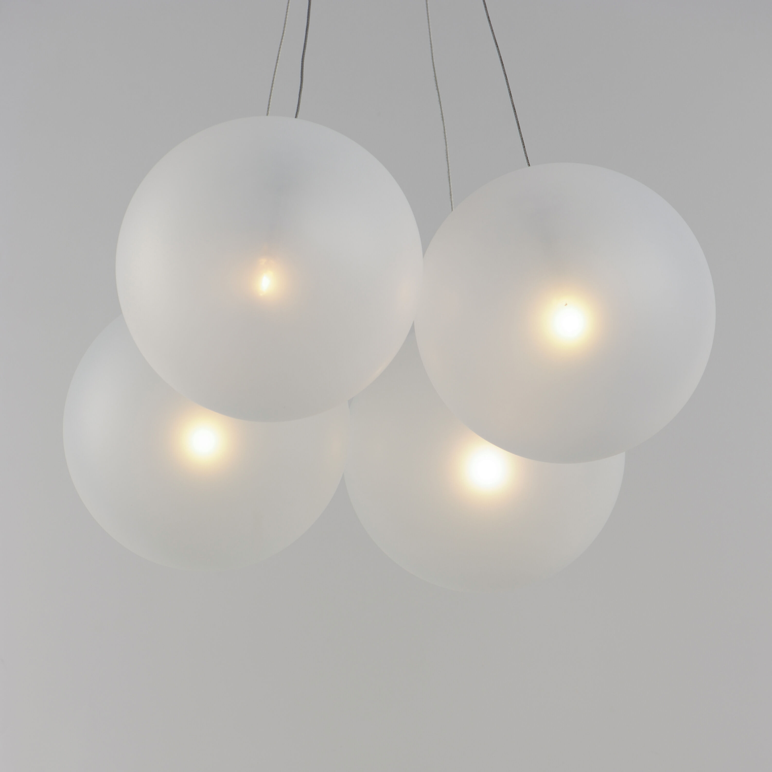 Burst LED 17 inch Satin Nickel Multi-Light Pendant Ceiling Light in Translucent Frost