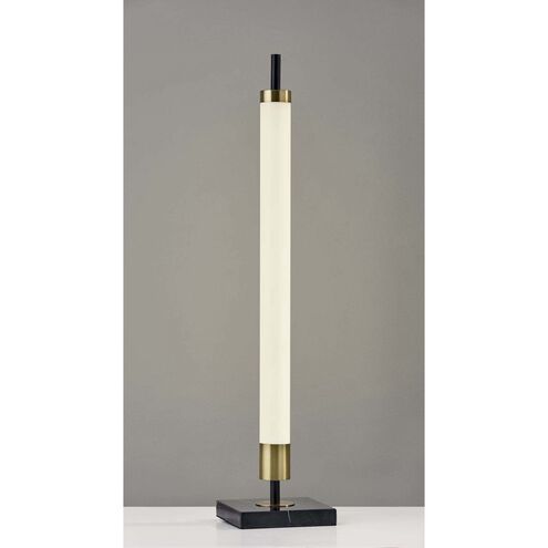 Piper 30 inch 12.00 watt Black and Antique Brass with Black Marble Table Lamp Portable Light