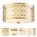 Ziggy 2 Light 16 inch Laquered Gold Flush Mount Ceiling Light in Lacquered Gold