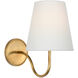 Amber Lewis Lyndsie LED 6 inch Hand-Rubbed Antique Brass Sconce Wall Light, Small