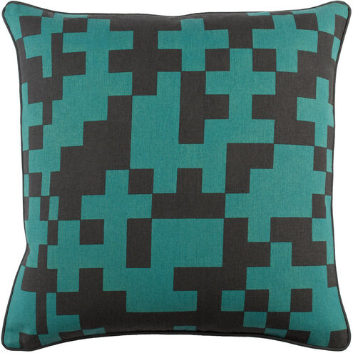 Inga 18 inch Black, Teal Pillow Kit