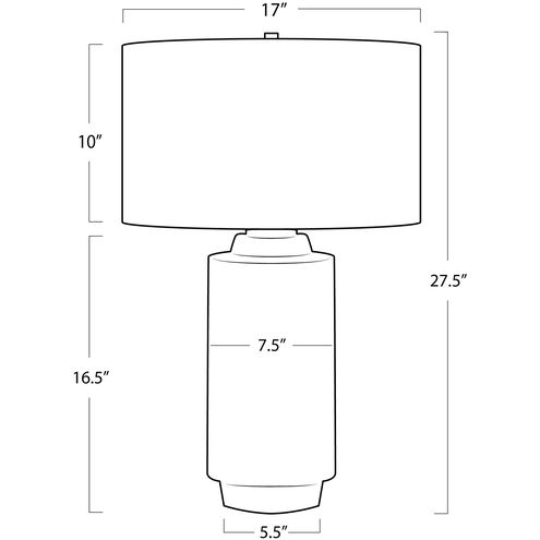 Zuri 27.5 inch 150.00 watt White Table Lamp Portable Light