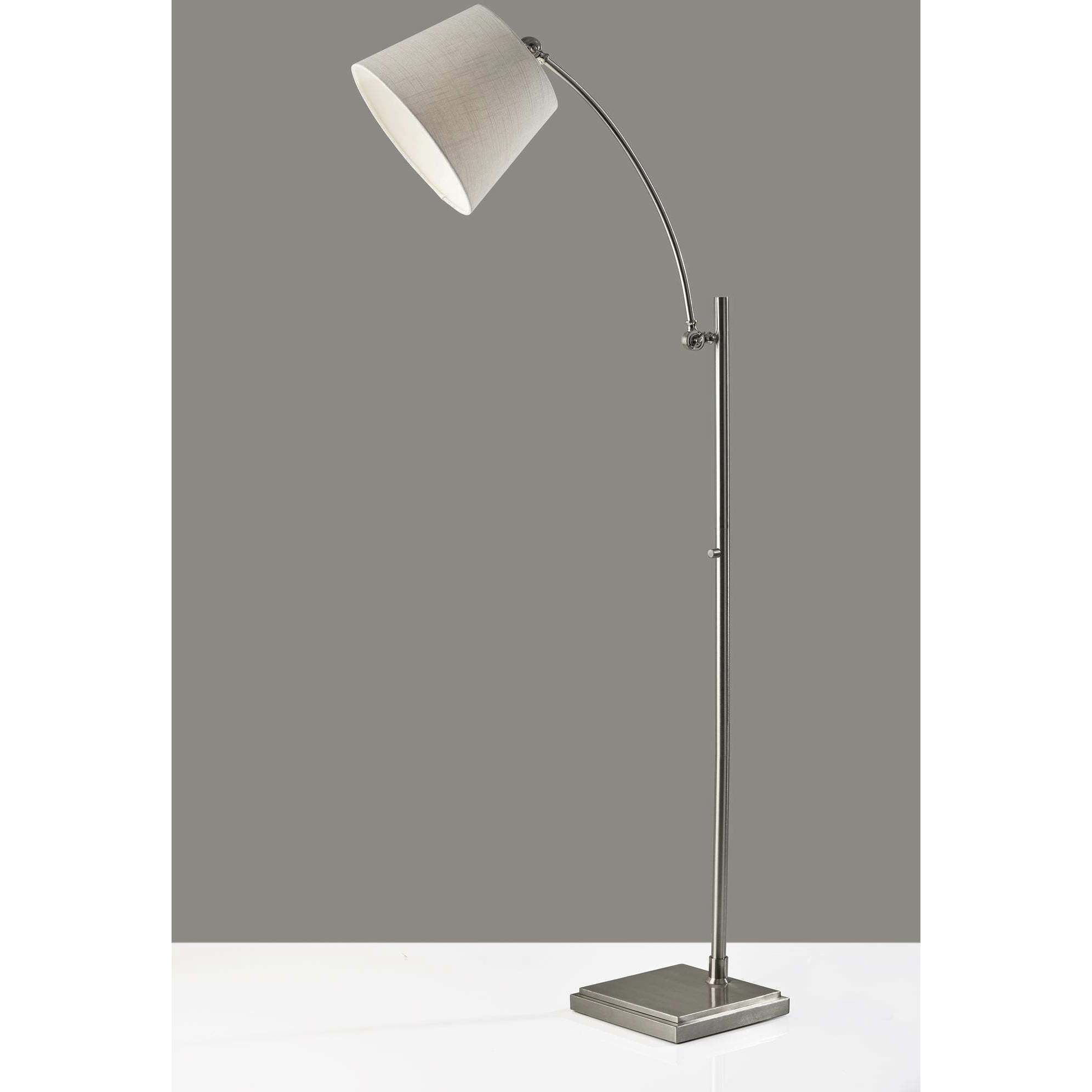 York 56 inch 100 watt Brushed Steel Floor Lamp Portable Light