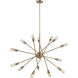 Delphine 14 Light 38 inch Satin Brass Chandelier Ceiling Light