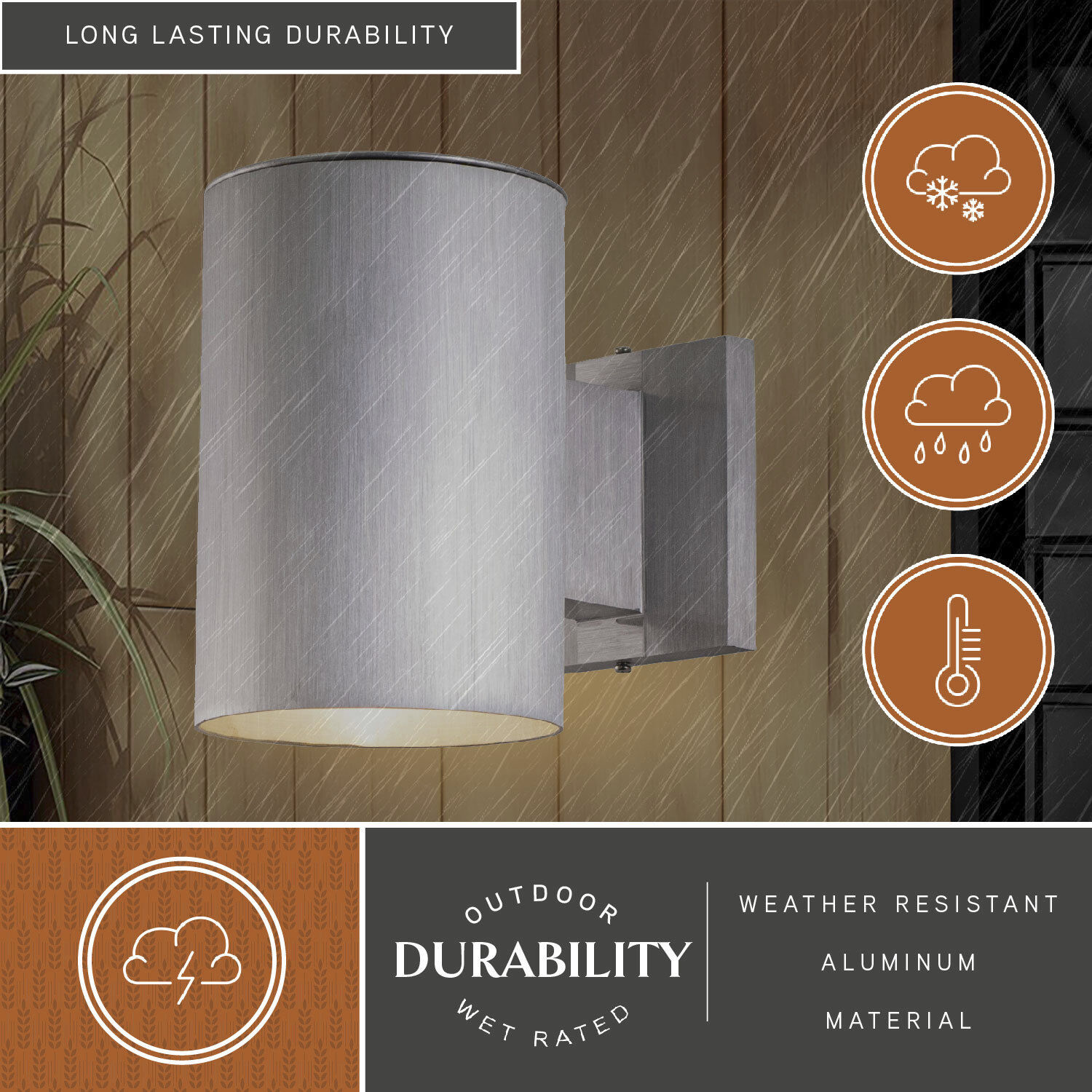 Chiasso LED 7.25 inch Satin Aluminum Outdoor Wall