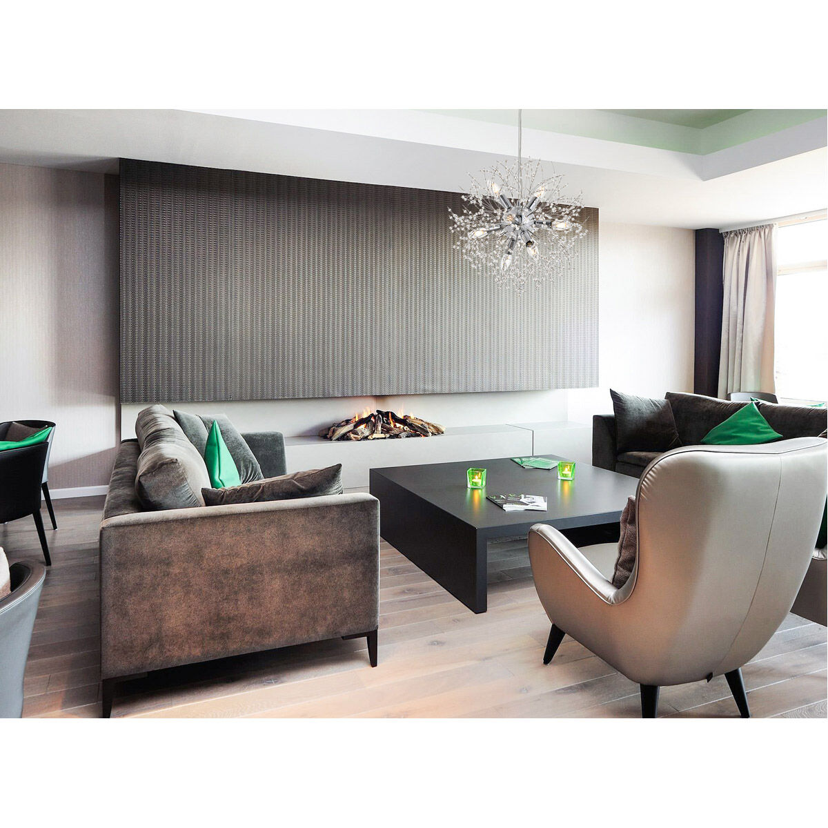 Flores 8 Light 20 inch Chrome Pendant Ceiling Light