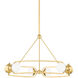 Hartford LED 30.5 inch Aged Brass Chandelier Ceiling Light