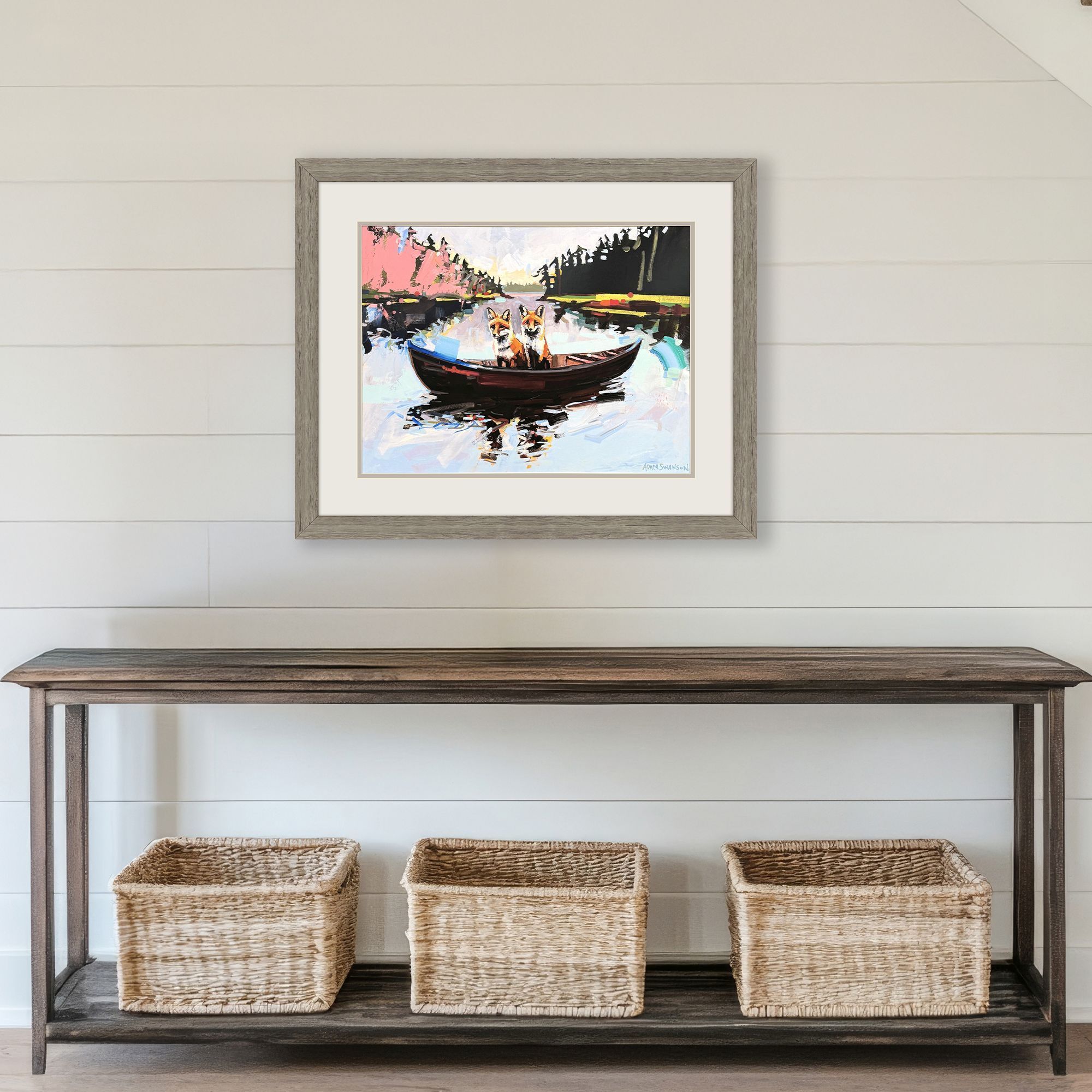 Flights of Fancy Shades of Red Blue and Green and Brown and Black Framed Art, Propac