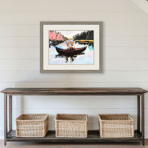 Flights of Fancy / Shades of Red Blue and Green and Brown and Black Framed Art