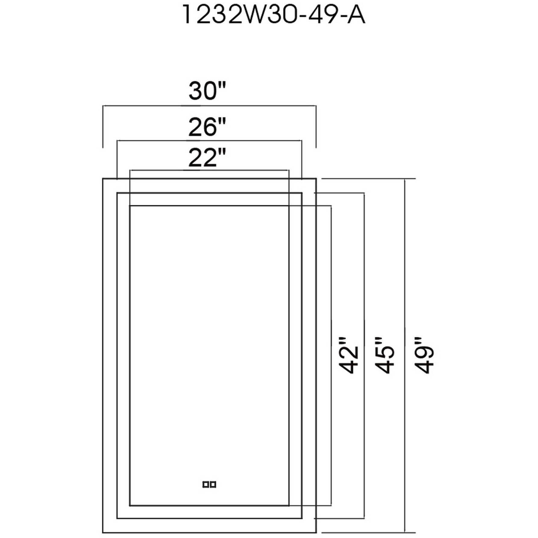 Abril 49 X 29.5 inch Matte White Mirror, Rectangle