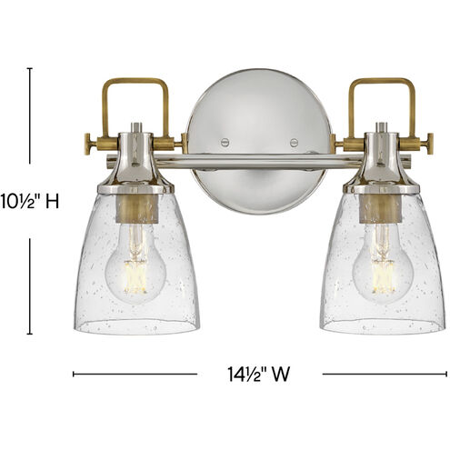 Easton 2 Light 14.5 inch Polished Nickel Bath Light Wall Light