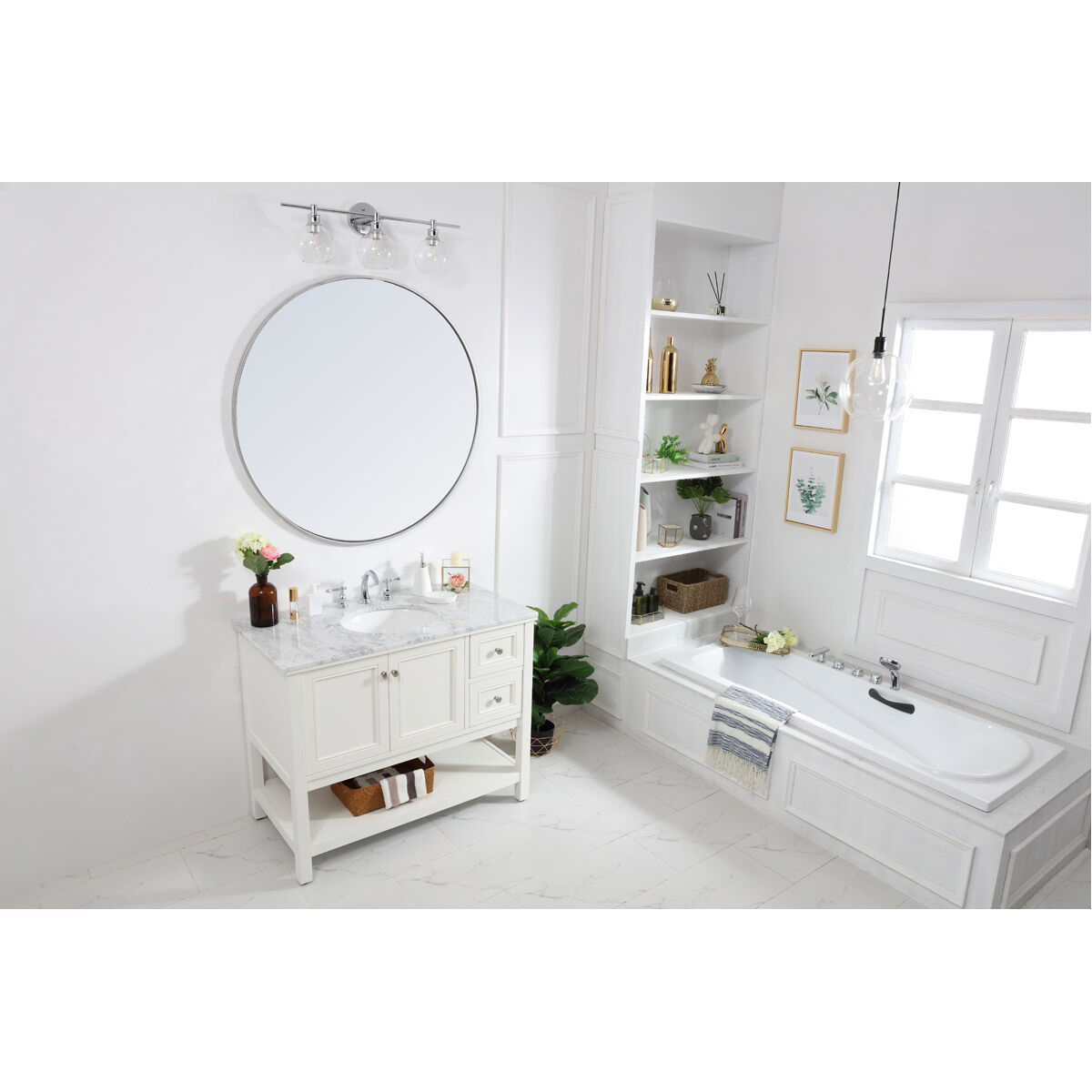 Metropolis 42 X 22 X 34 inch White Vanity Sink Set