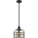 Franklin Restoration Bell Cage 1 Light 9 inch Matte Black Mini Pendant Ceiling Light in Incandescent, Silver Plated Mercury, Franklin Restoration