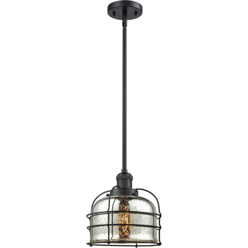 Franklin Restoration Bell Cage 1 Light 9 inch Matte Black Mini Pendant Ceiling Light in Incandescent, Silver Plated Mercury, Franklin Restoration