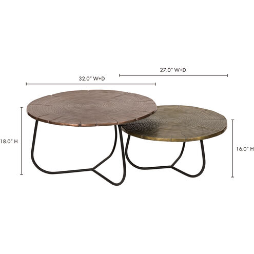 Cross Section 32 X 32 inch Multicolor Coffee Table, Set of 2