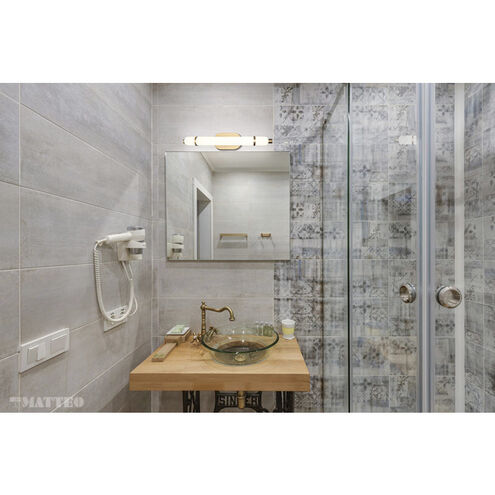 Finnegan LED 24 inch Aged Gold Brass Bath Vanity Light Wall Light