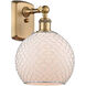 Ballston Farmhouse Chicken Wire 1 Light 8 inch Brushed Brass Sconce Wall Light, Ballston