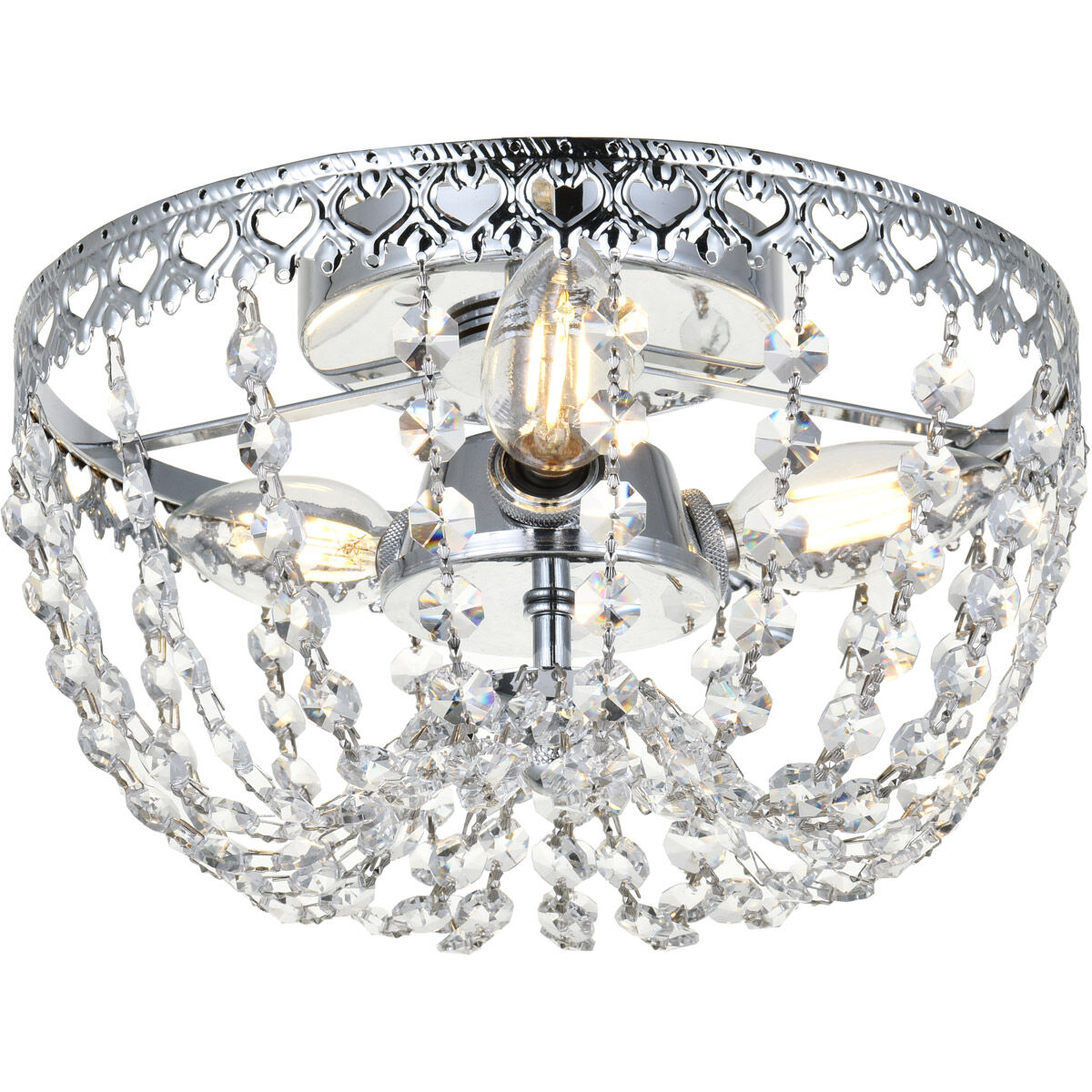 Kylie 3 Light 10 inch Chrome Flush Mount Ceiling Light