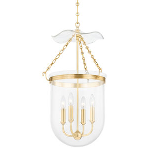 Rousham 4 Light 15.75 inch Aged Brass Hanging Lantern Ceiling Light