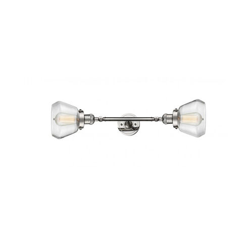 Franklin Restoration Fulton LED 7 inch Polished Nickel Bath Vanity Light Wall Light in Clear Glass, Franklin Restoration