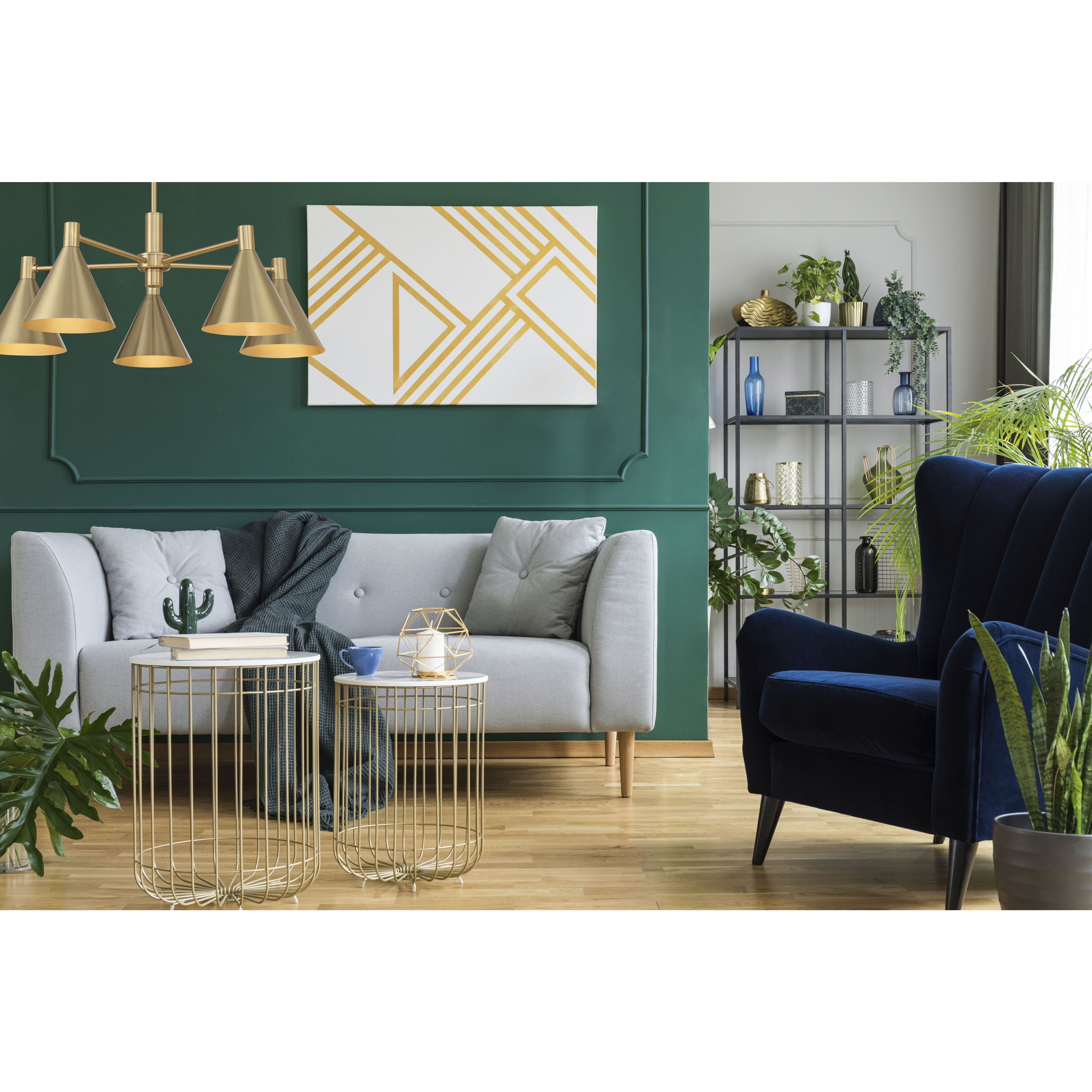 Pharos 5 Light 30 inch Noble Brass Chandelier Ceiling Light