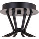 Ellis LED 16.25 inch Matte Black and Satin Brass Semi-Flush Mount Ceiling Light