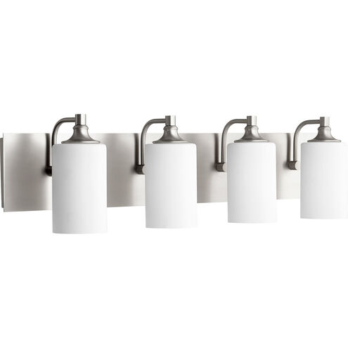 Celeste 4 Light 32.75 inch Satin Nickel Vanity Light Wall Light, Satin Opal