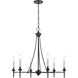 Solomon 6 Light 28 inch Matte Black with Antique White Chandelier Ceiling Light