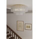 Torvento 7 Light 28 inch Legacy Brass Flush Mount Ceiling Light in Clear Handmade Glass