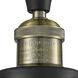 Franklin Restoration Dover LED 5 inch Black Antique Brass Semi-Flush Mount Ceiling Light in Seedy Glass, Franklin Restoration