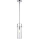 Pilaster II Cylinder 1 Light 5 inch Polished Chrome Pendant Ceiling Light in Seedy Glass