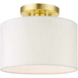 Meridian 1 Light 10 inch Satin Brass Semi Flush Ceiling Light
